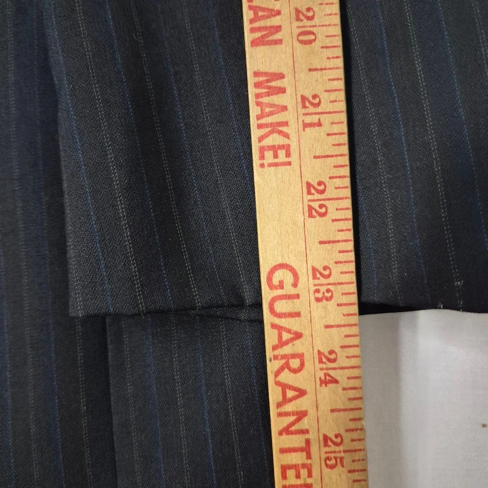 Hart Schaffner Marx Blazer Mens 46R Black Pinstripe 2B Sport‎ Coat Jacket USA